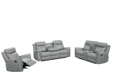 Side view of Sofia Gray reclining sofa