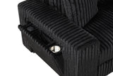 Bazooka Black 7-Piece Sectional Sofa close-up showing corduroy fabric detail