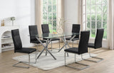 Dani Black Glass Dining Table with 6 Chairs main view