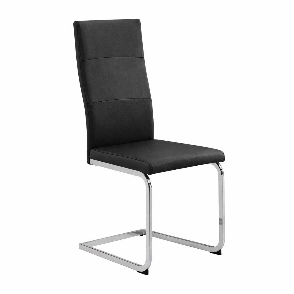 Side view of Dani Black Glass Dining Table with 6 Chairs