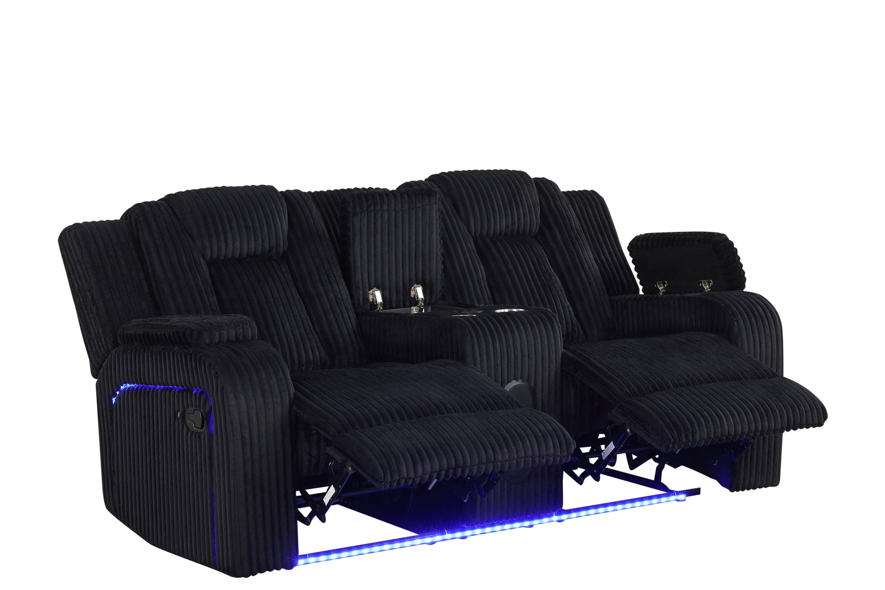 Under-footrest LED lighting detail