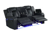 Close-up of sofa arm with cup holders and storage