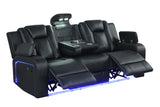 Loveseat with Bluetooth speaker and reclining footrest