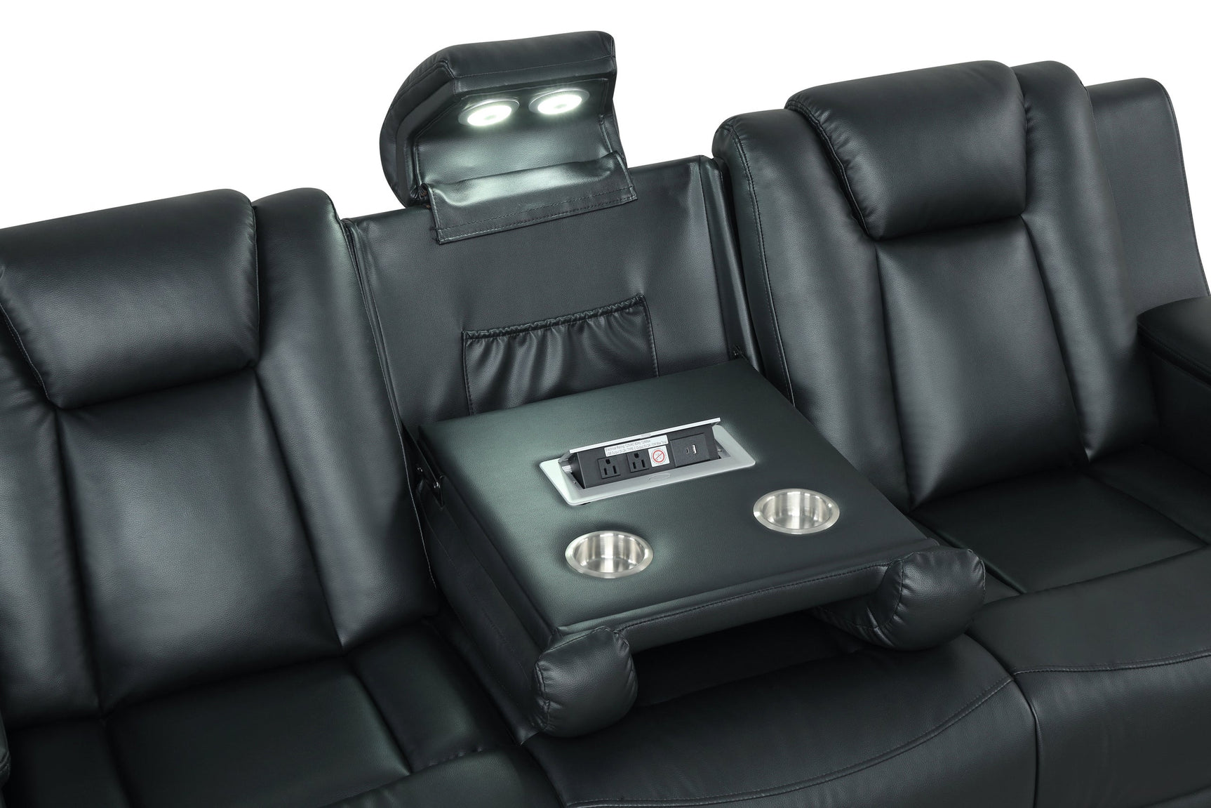 LED lights underneath footrest illuminated