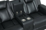 Set showing power outlets and LED reading light