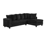 Main view of Fiven Black Reversible Sectional sofa