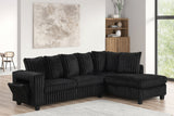 Detail view of Fiven Black Reversible Sectional sofa