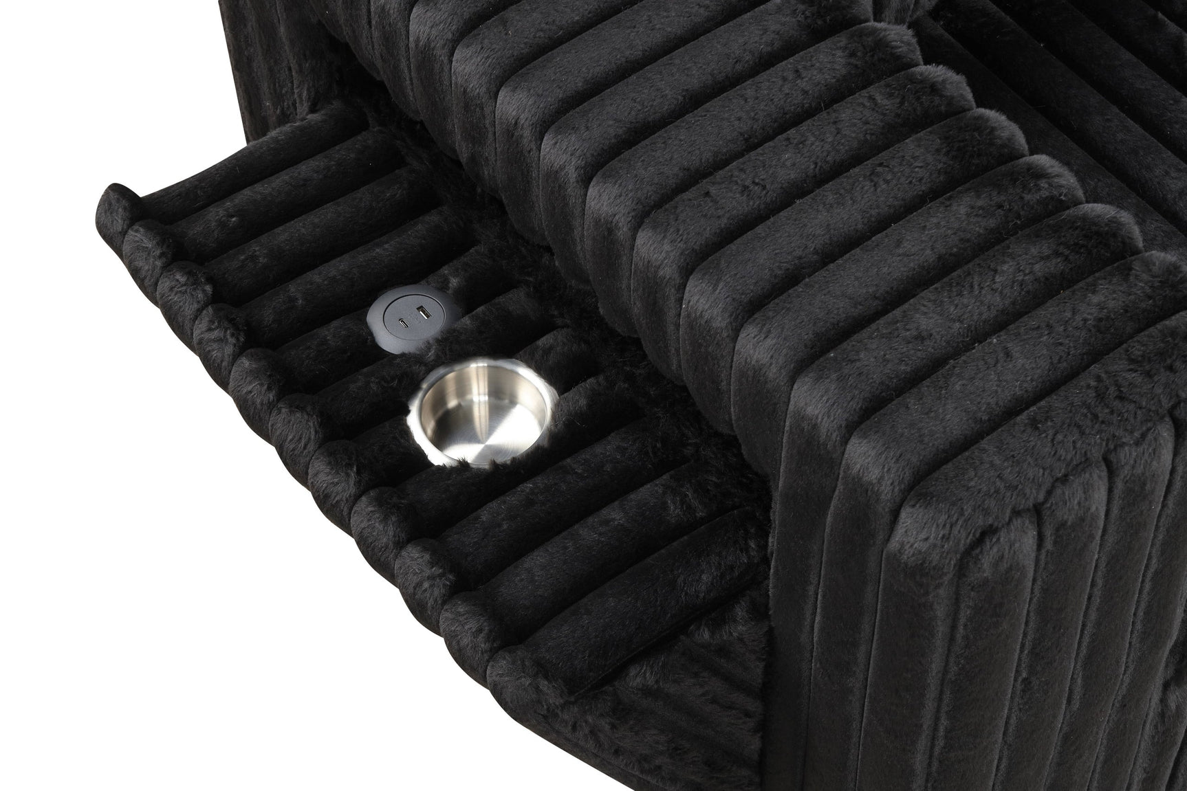 Room view of Fiven Black Reversible Sectional sofa
