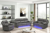 Aiden Gray loveseat with reclining feature side view