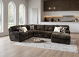 Main front view of Marlo Chocolate Sectional sofa with chaise