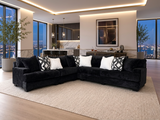 Sally Black Oversized Sectional from Decor Furniture