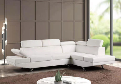 Moderno White Sectional sofa front view