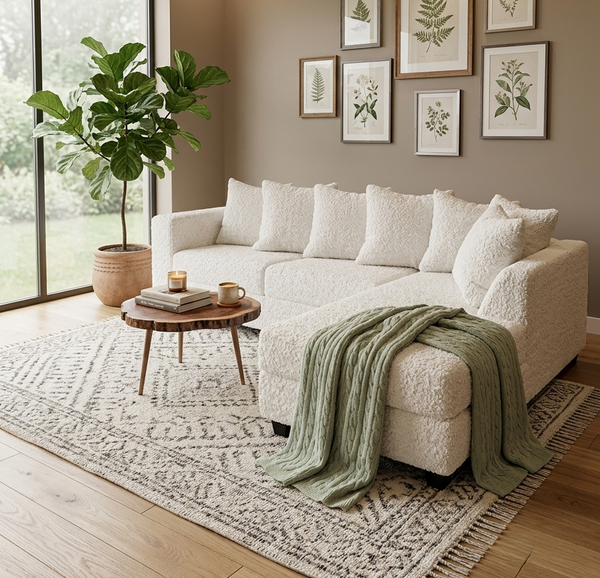 Sizzi Cream Sectional from Decor Furniture