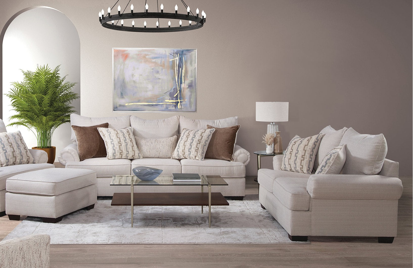 Behold Cream Oversized Sofa & Loveseat Set view 3
