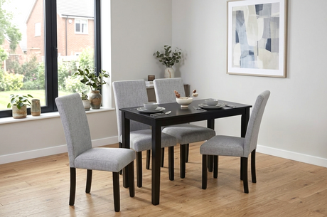 Donny Gray PU Dining Table + 4 Chairs from Decor Furniture