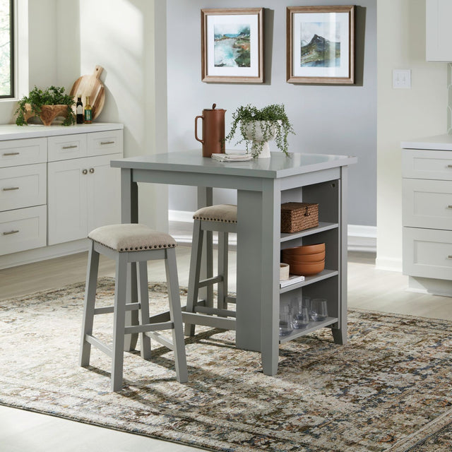 Nuni Grey Counter Height Table + 2 Chairs from Decor Furniture