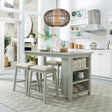 Nuni Grey Counter Height Table + 4 Chairs from Decor Furniture