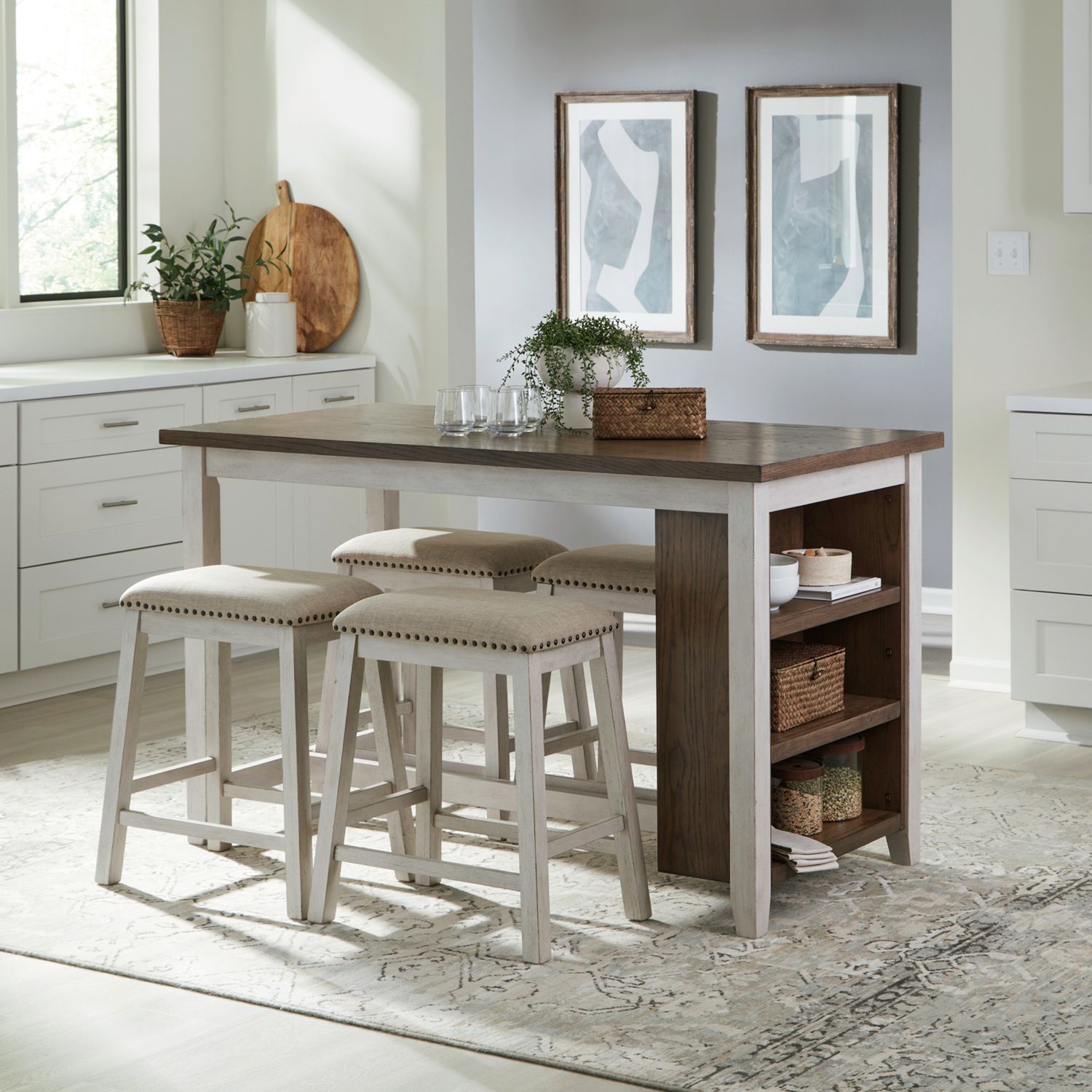 Nuni Two-Tone Counter Height Table + 4 Chairs from Decor Furniture