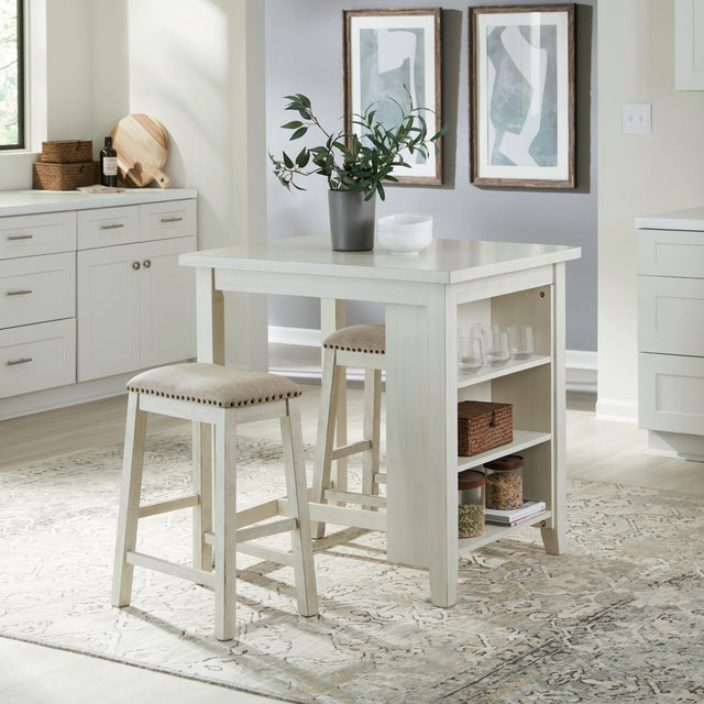 Nuni White Counter Height Table + 2 Chairs from Decor Furniture