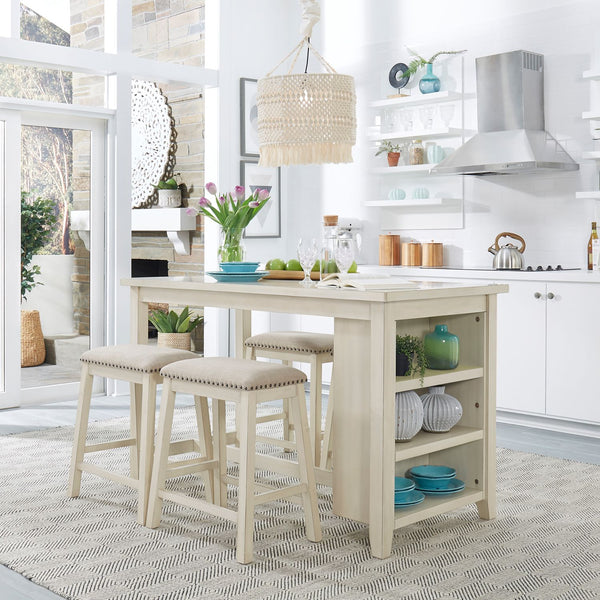 Nuni White Counter Height Table + 4 Chairs from Decor Furniture