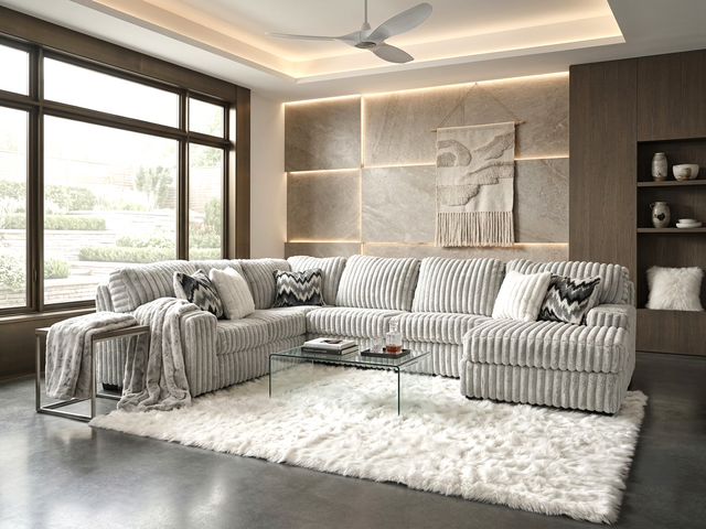 Marlo Gray Velvet Sectional from Decor Furniture