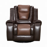 Jordan Brown 3-piece reclining set side view with ottoman