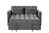Relax sleeper sofa close-up of gray upholstery