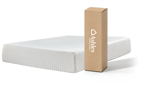 Ashley M727 12 inch memory foam queen mattress compressed in box