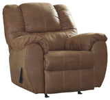 Ashley Saddle Brown Faux Leather Rocker Recliner side view