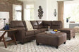 Ashley 940-03 Chestnut sectional sofa main view with right-arm chaise
