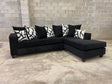 Black Modern Contemporary Velvet Upholstered Sectional - Ella Furniture