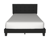 Nini Black Velvet Upholstered Platform Twin Bed footboard detail