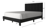 Nini Black Velvet Full Platform Bed bedroom setup