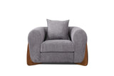 Stylus Pewter Upholstered Chair with armrest detail