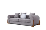 Stylus Pewter Chair wooden legs detail