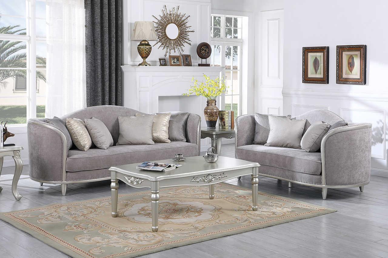 Bellisimo Grey Living Room Set side angle view