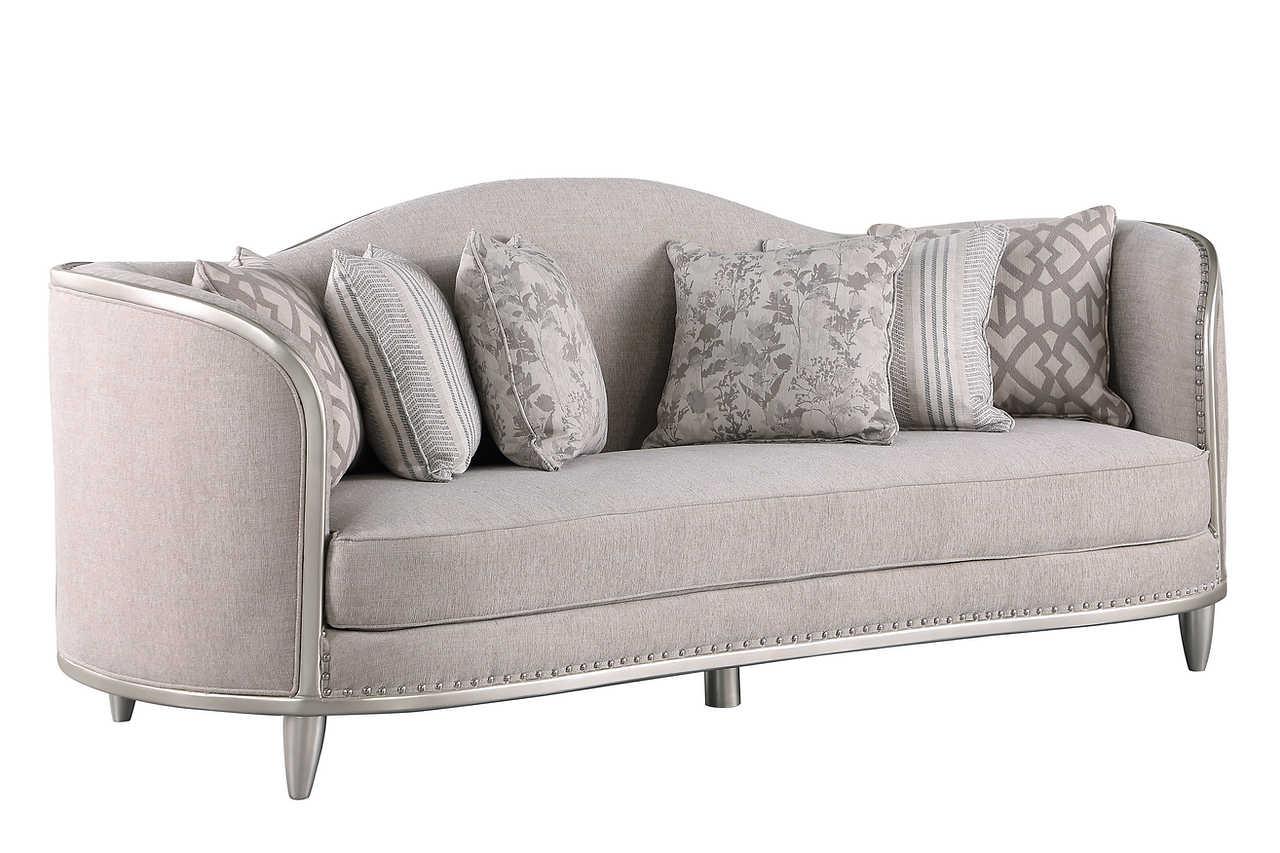 Bellisimo Light Grey Living Room Set side angle