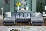 Side angle of Jordan II Grey sectional sofa