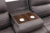 Max Brown reclining loveseat in brown microfiber side view