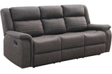 Max Brown sofa set showing reclining feature