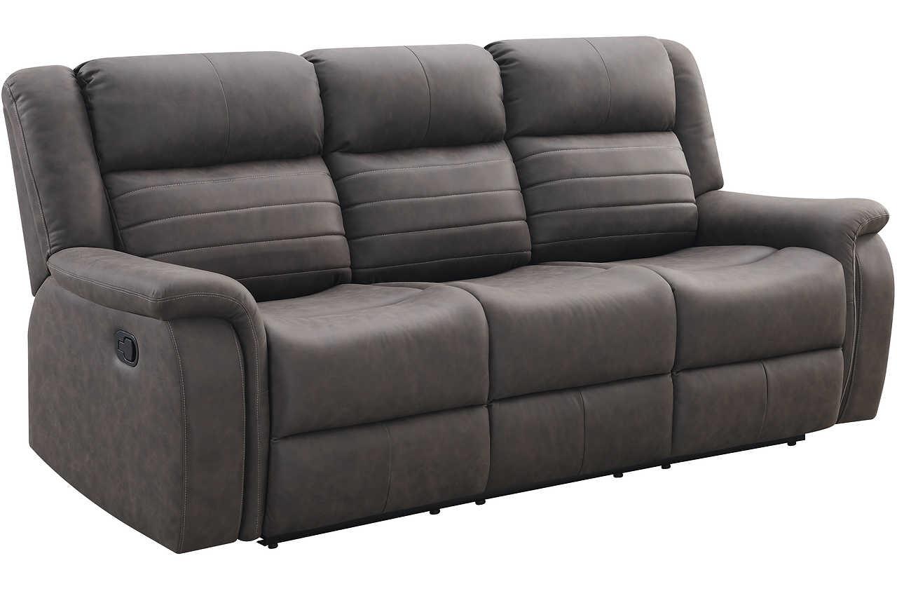 Max Brown sofa set showing reclining feature