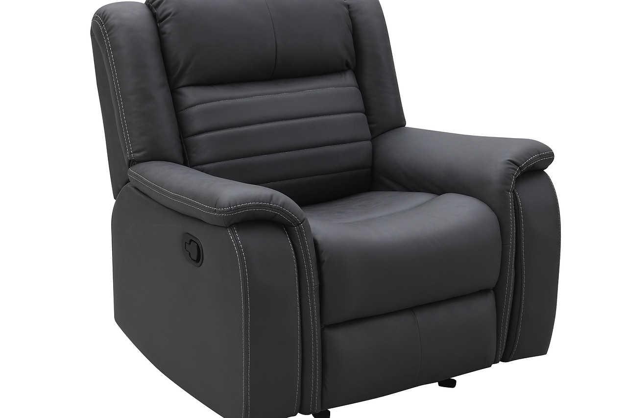 Max Grey recliner fully reclined position
