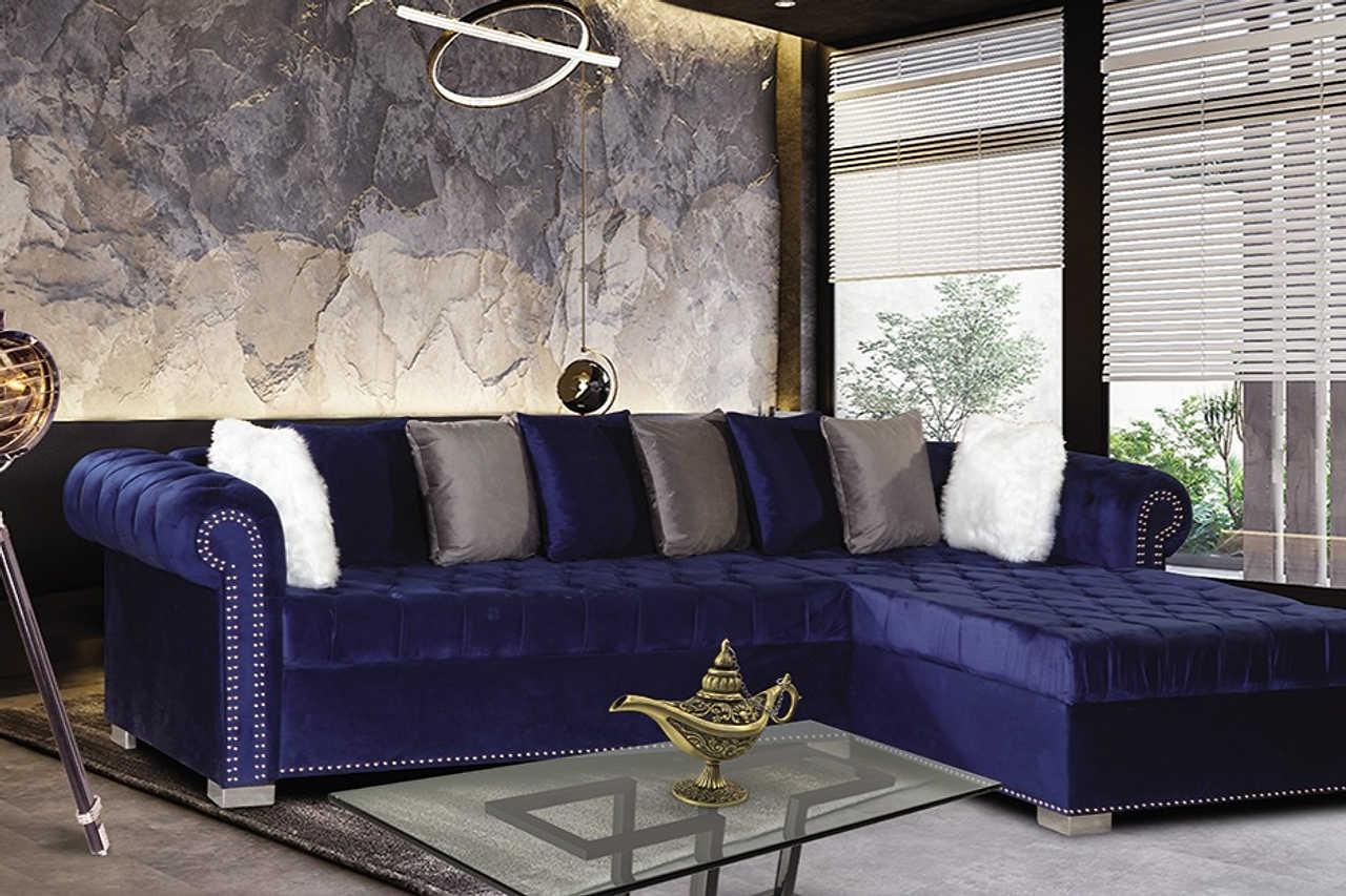Main view of Milan Blue Sectional sectional sofa