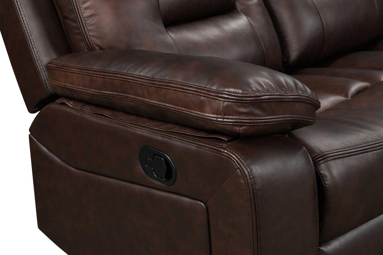S8232 Dallas (Brown) (2Pcs Reclining Sofa And Loveseat (Leather Match)) - Ella Furniture