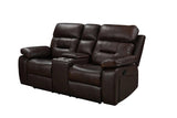 S8232 Dallas (Brown) (2Pcs Reclining Sofa And Loveseat (Leather Match)) - Ella Furniture
