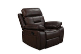S8232 Dallas (Brown) (2Pcs Reclining Sofa And Loveseat (Leather Match)) - Ella Furniture