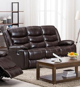 Miami Brown Reclining Sofa in Brown Microfiber