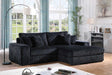 Front view of Comfy Black Sectional sofa