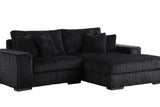 Side view of Comfy Black Sectional sofa