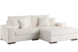 Side view of Comfy Ivory sectional sofa